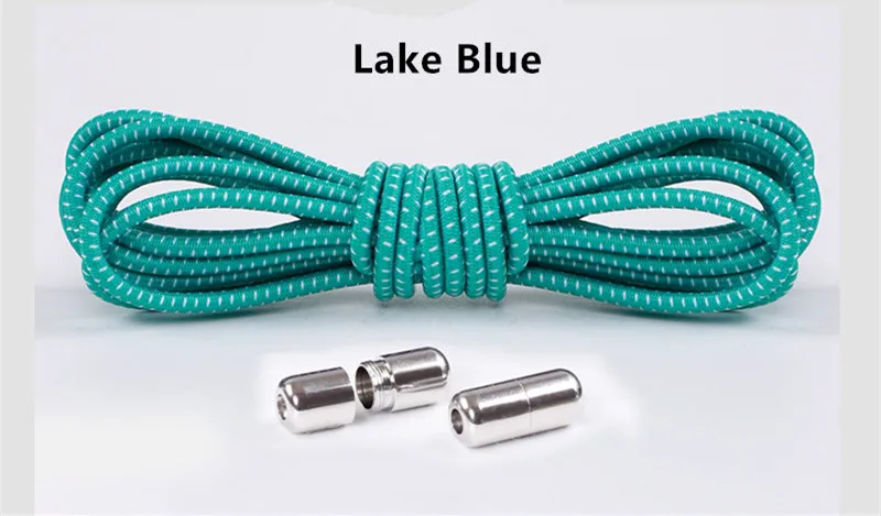 Lake Blue 100 см цветные эластичные шнурки для обуви, удобная пряжка, цветные эластичные силиконовые шнурки без завязок, шнурки для обуви, шнурки для кроссовок - Цвет: Lake Blue