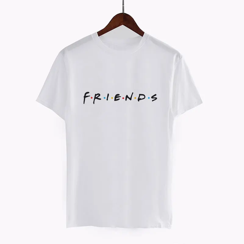 Модные женские футболки с коротким рукавом Harajuku Art Friends буквенным принтом тонкие
