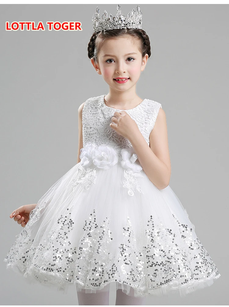 3 color Kids Girls Wedding Princess Dress Page 1 Formal Crossed Sleeveless Lace Tulle 2-14Y | Детская одежда и обувь