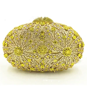 Yellow XIYUAN, брендовая, ручная работа, вечерняя сумочка, клатчи, высокое качество, кристалл, алмаз, вечерняя сумка, женские клатчи, с отверстиями, женский клатч - Цвет: Yellow