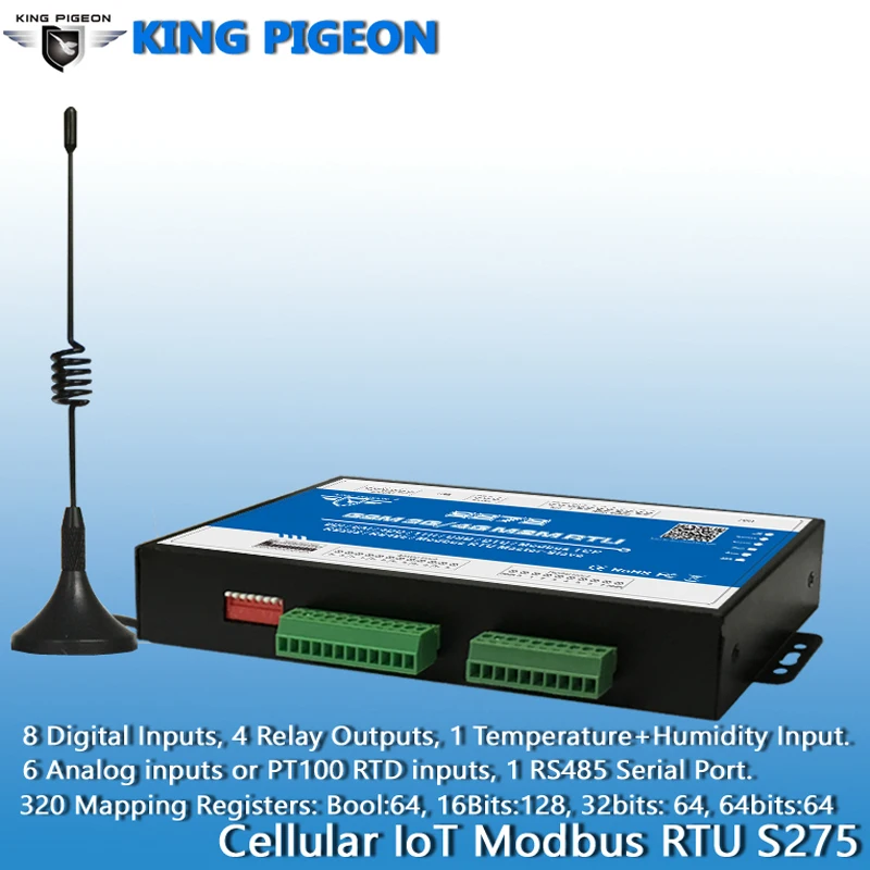 4G Cellular IOT Gateway Industrial RS485 Serisl Port GSM GPRS Modem Modbus RTU for SCADA OPC Server S275