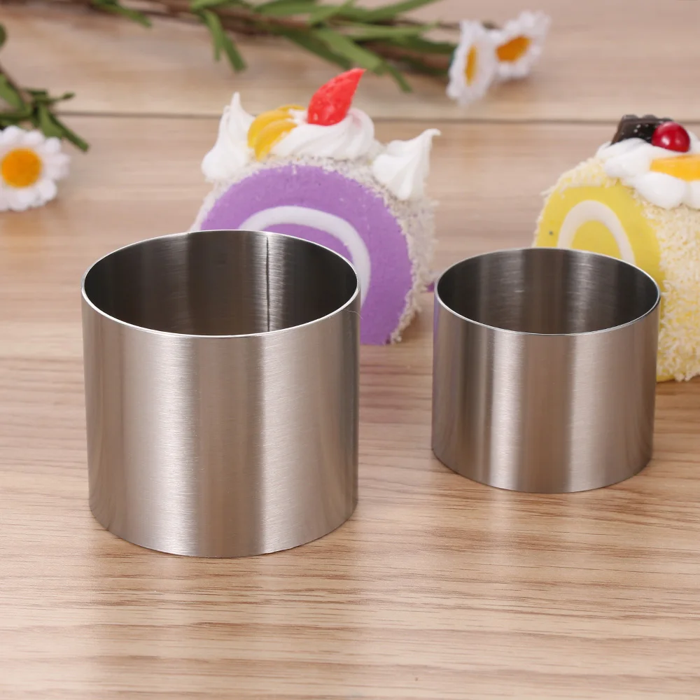 1 шт. Новый DIY Мини Серебряный Круглый мусс из нержавеющей стали кольцевая форма