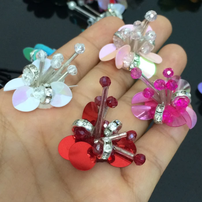 1 шт. нашивка с бусинами и цветами стразы кристаллами нашивки для аппликации