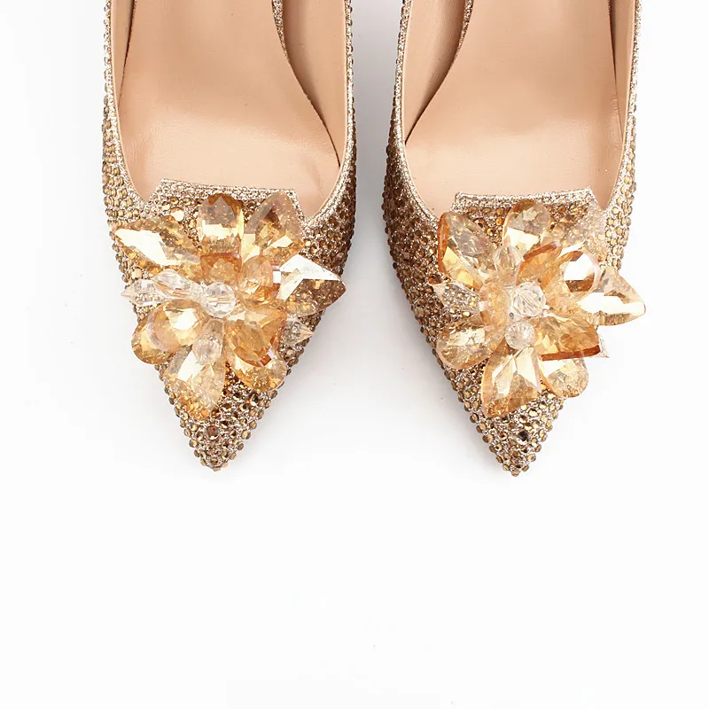 Туфли на высоком каблуке 9 5 см женские свадебные туфли с кристаллами лодочки