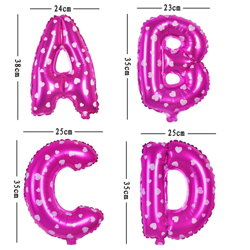 Милые точка розовый 16 дюймов буквы от A до Z алфавита Фольга воздушные шары 2018 с