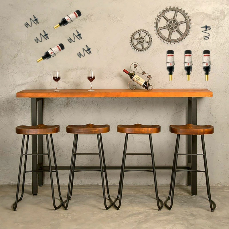 Железная настенная полка для вина черная бронзовая 3 металлические винные стойки