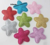 panvgn 80pcs large 64mm star appliques shining glitter padded felt patches for garment sewing supplies