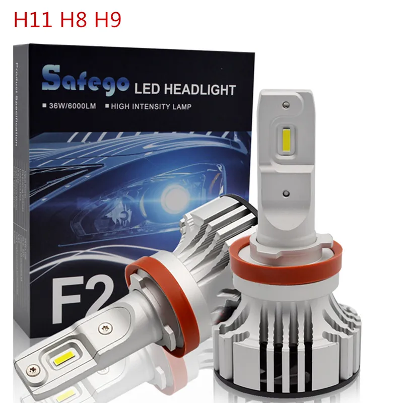 H8 H9 H11 Safego 36 Вт H8 H9 H11 H4 Hi/Lo H7 комплект автомобильных светодиодных фар лампы 9005 9006 4 супер яркий светодиодный авто лампы белого цвета 6000K - Испускаемый цвет: H8 H9 H11