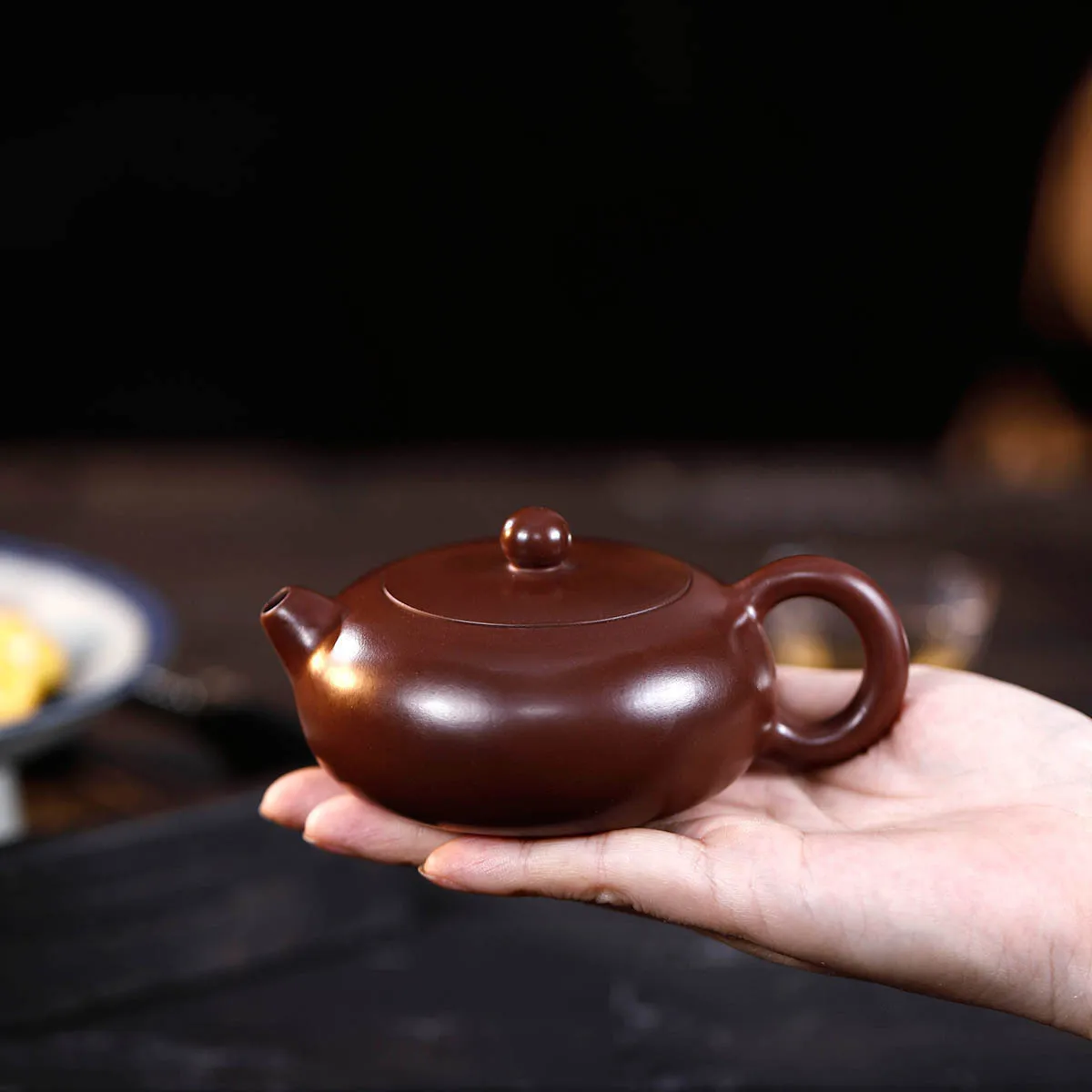 Чайный горшок Yixing, ручная работа, знаменитый сырой руды, фиолетовый и красный цвет, плоская подошва, Xi Shi Kungfu, онлайн чайный горшок, чайный набор, бытовой Настой чая
