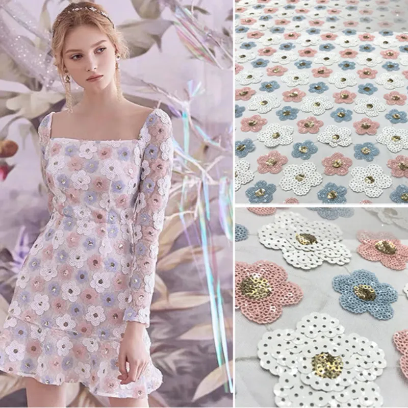 Весенняя и летняя сеточка пайетки ткань качественные женские костюмы вечернее