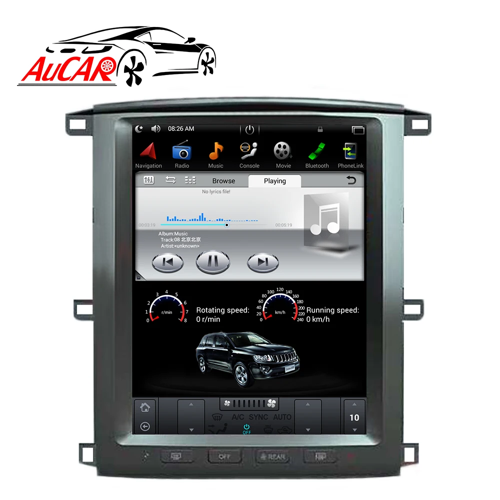Tesla стиль Android 9 автомобильное радио GPS навигация для TOYOTA LAND CRUISER LC100 2003 2004 2005 2006 2007 DVD