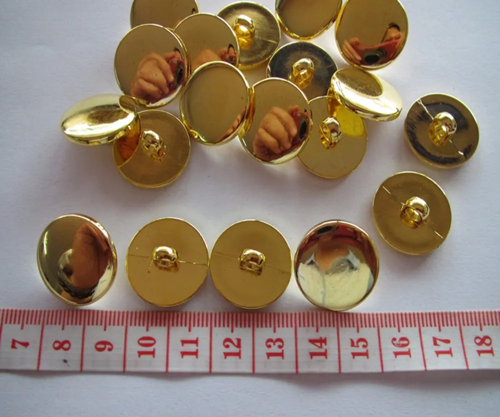 

Free shipping 20mm shank button sewing shank button blouse plastic button plating gold fashion button gold color 100pcs