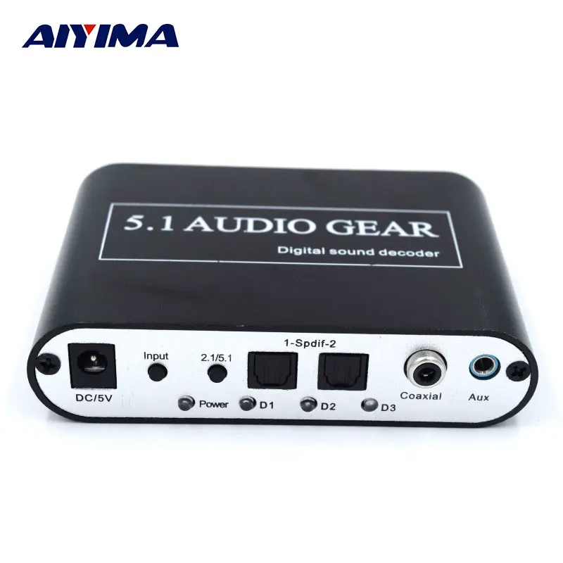 Aiyima DTS/AC3 аудио декодер плеера Dolby Digital волокно к аналоговым USB 5 1 канала 1080P HD
