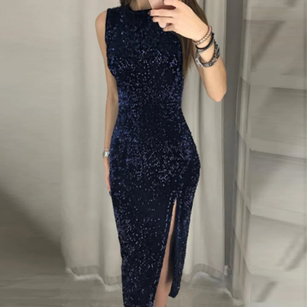 Женское сексуальное платье, Vestidos De Festa, без рукавов, с блестками, облегающее, для вечеринки, платья для свадьбы, выпускного, торжественное платье, Dames Jurken, женское платье