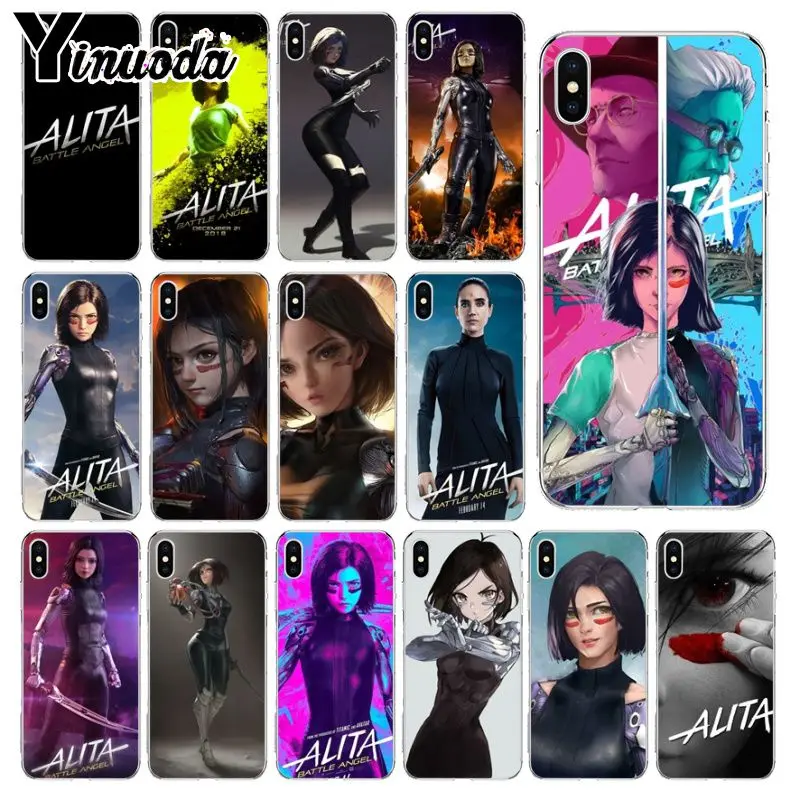 Мягкий силиконовый чехол Yinuoda Alita Fighting Angel из ТПУ для iPhone 5 5Sx 6 7 7plus 8 8Plus X XS MAX