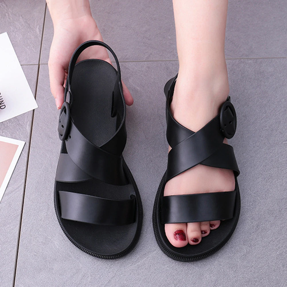 YJSFG/домашние женские сандалии на плоской подошве гладиаторы с открытым носком и
