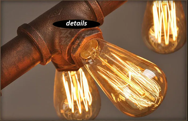 Винтажная индустриальная водопроводная Подвесная лампа для столовой бар