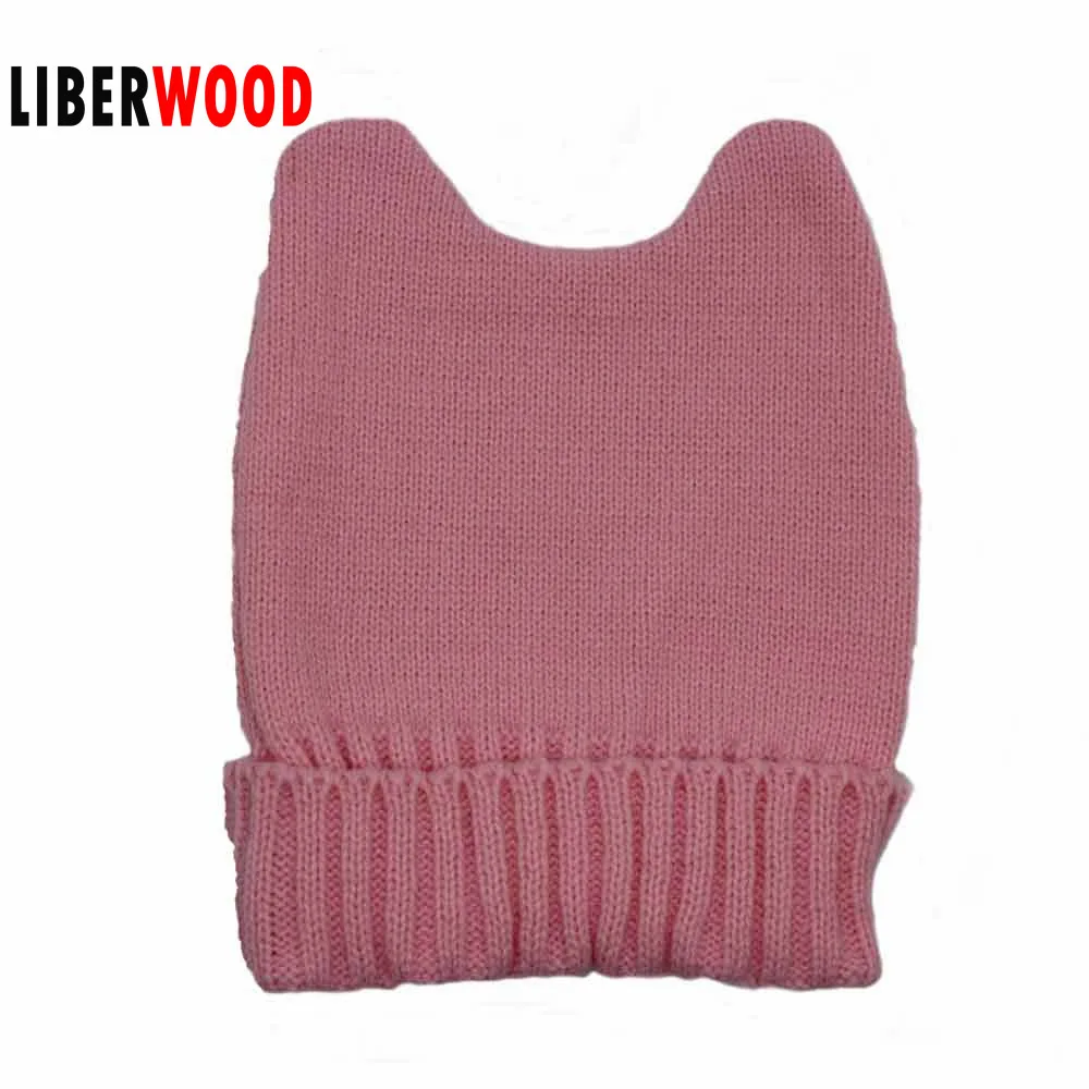 Модная женская Шапка-бини с кошачьими ушками вязаная шапка шапка-киска