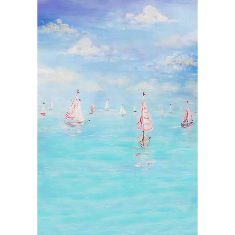 

S-1200 Vintage Sailboat Photo Background Backdrop Vinyl Baby Newborn Child