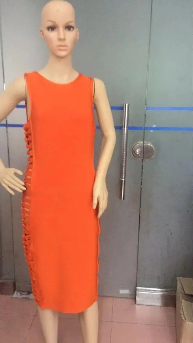 Лидер продаж Для женщин Роскошные пикантные оранжевый по колено Бандажное