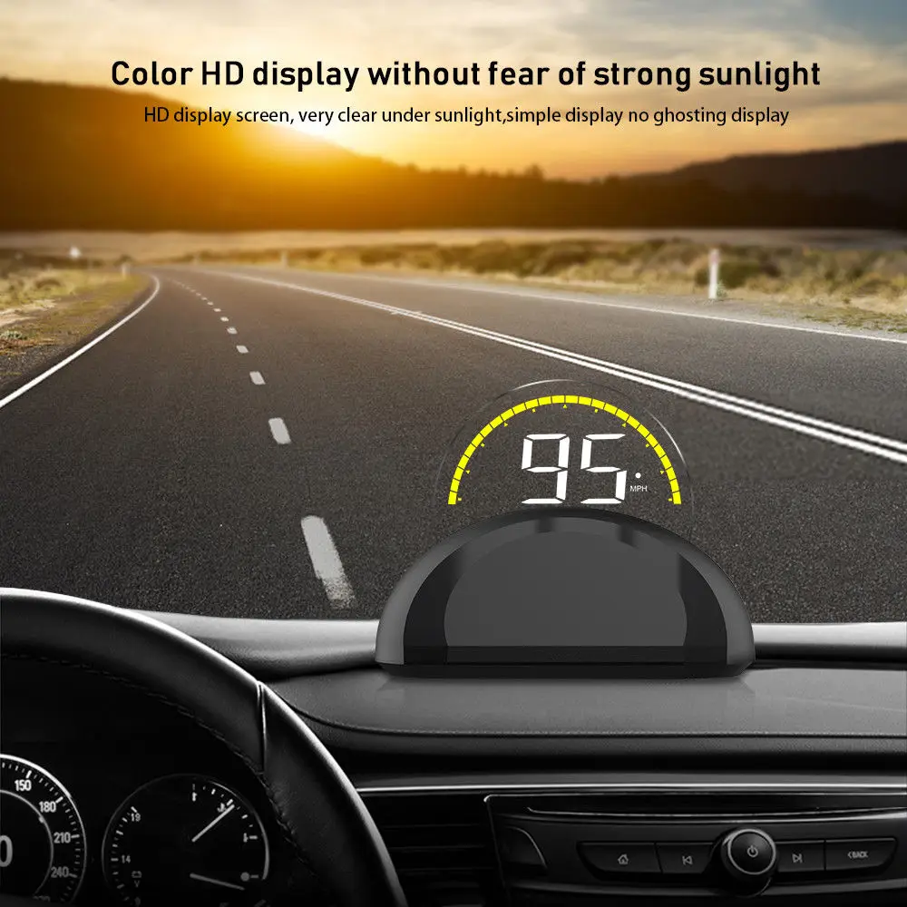 Авто OBDII Автомобильный HUD Дисплей Система Предупреждение скорости об/мин MPH