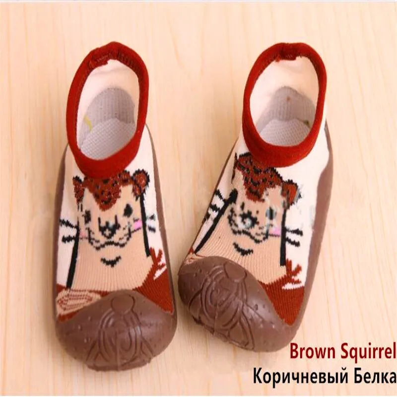 Детские носки-тапочки с изображением панды и животных носки резиновой подошвой