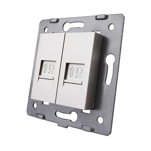 Производство Livolo, база Socket/Outlet/Plug для DIY продукта, 2 банды компьютерная розетка VL-C7-2C-11 - Цвет: Grey