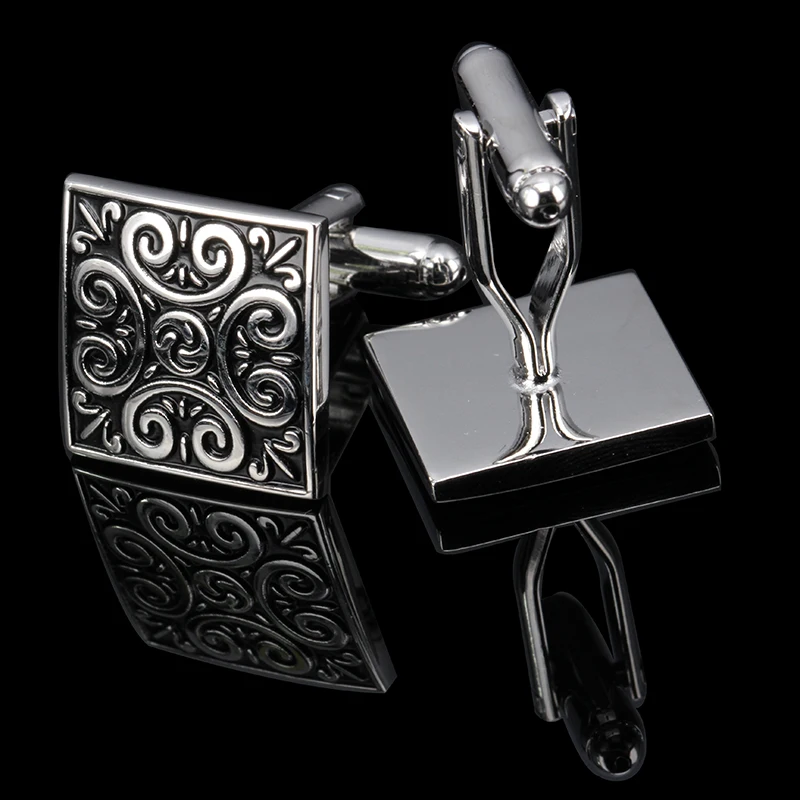 

WN Vintage Pattern Cufflinks for Mens Jewelry Shirt Cufflinks Brand Cuff Buttons Silver Color Cuff Link High Quality Wedding
