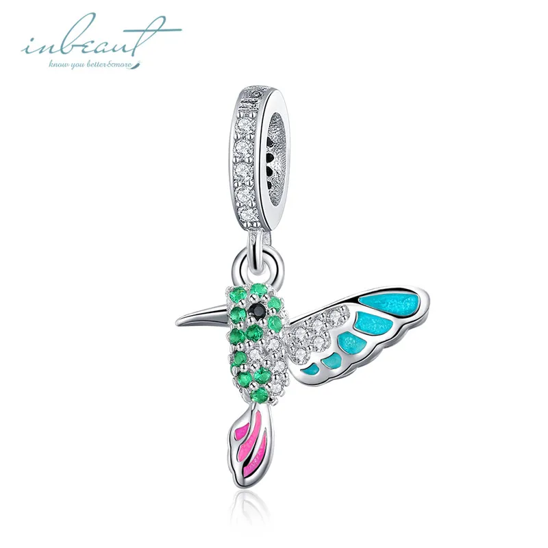 S925 серебро fit Pandora браслет DIY птица Единорог собака Бабочка Олень талисманы 925 синяя кристаллическая звезда Пингвин жесты бусины - Цвет камня: FSCC991