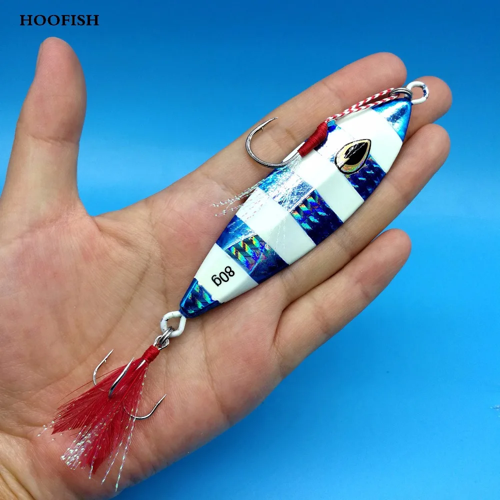 HOOFISH/3 шт./партия медленно встряхивающая металлическая рыболовная ложка 80 г/9 см 3