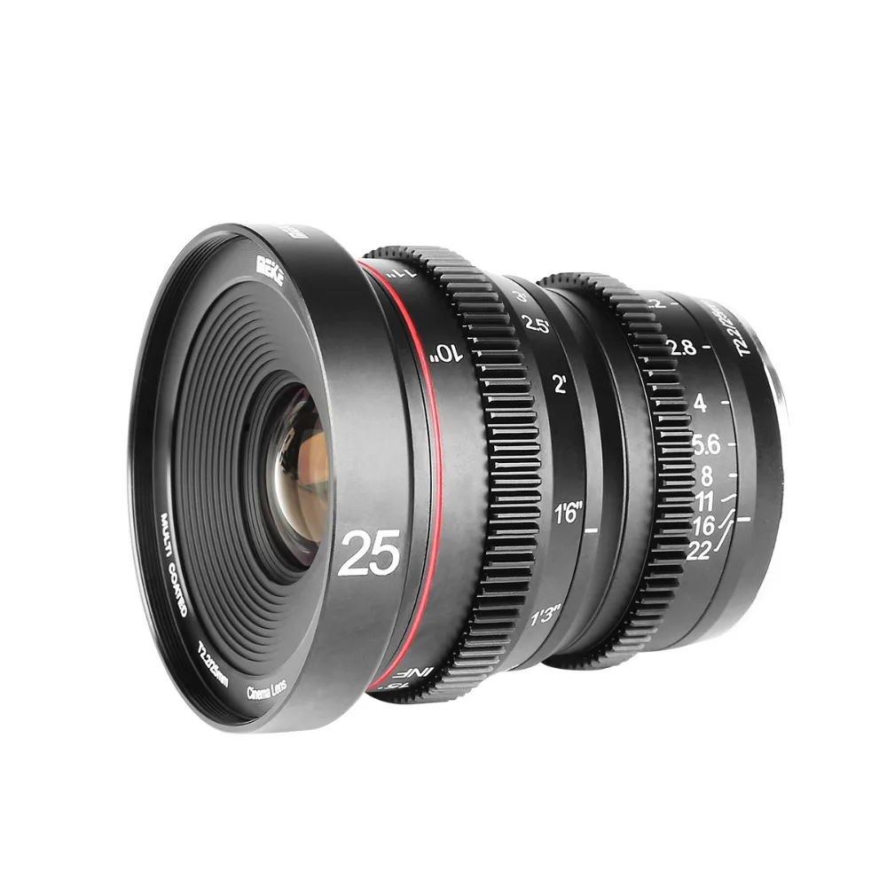 Meike 25 мм T2.2 ручная фокусировка портрет Cine объектив для sony E-Mount для fuji x-крепление для Olympus Panasonic M4/3-Mount