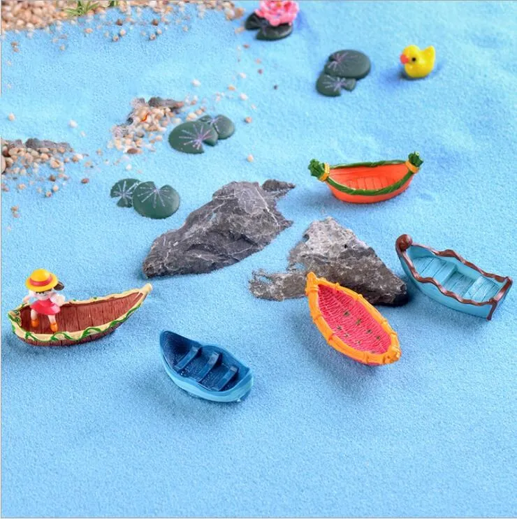 5 шт. 3d смолы лодка дом Фея Сад украшение дома мини ремесло Ландшафтный Декор