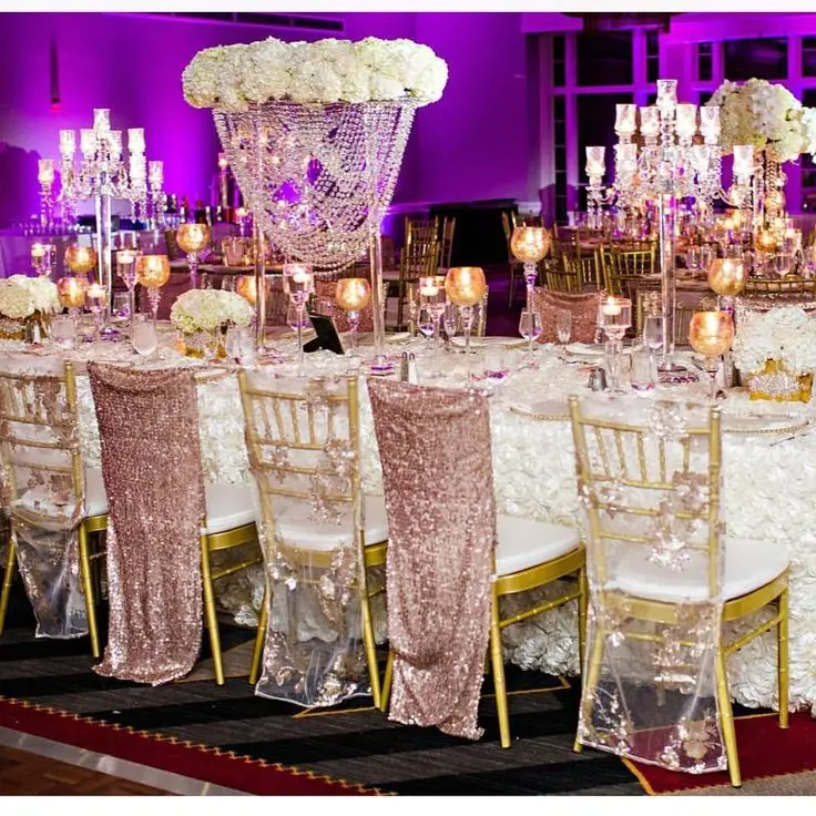

80cm(H) Crystal Table Centerpiece Flower Stand with bead strands Wedding Props