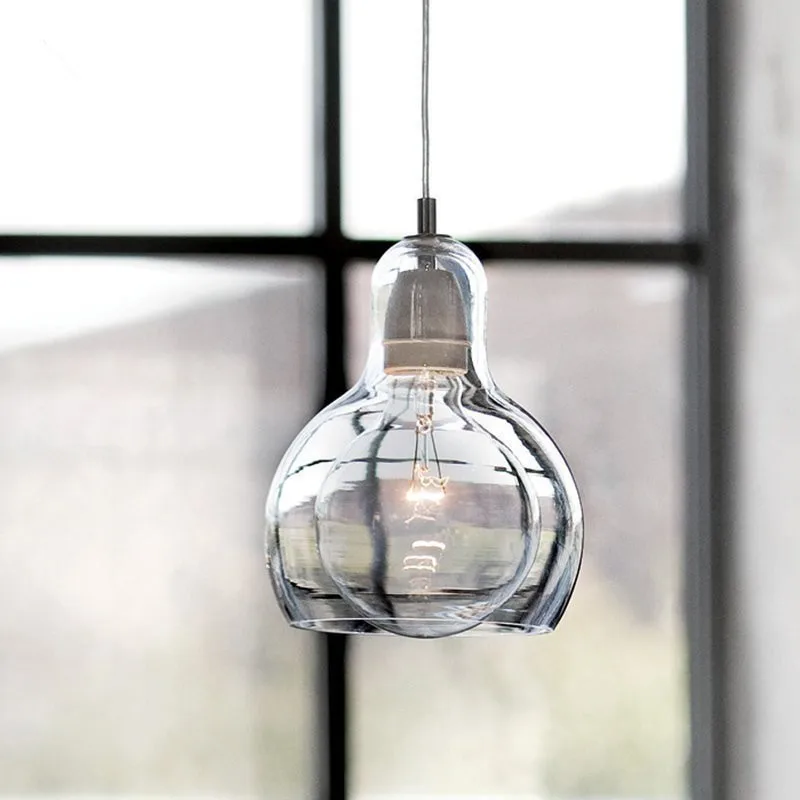 Современный подвесной светильник стеклянный с шарами большая лампочка для