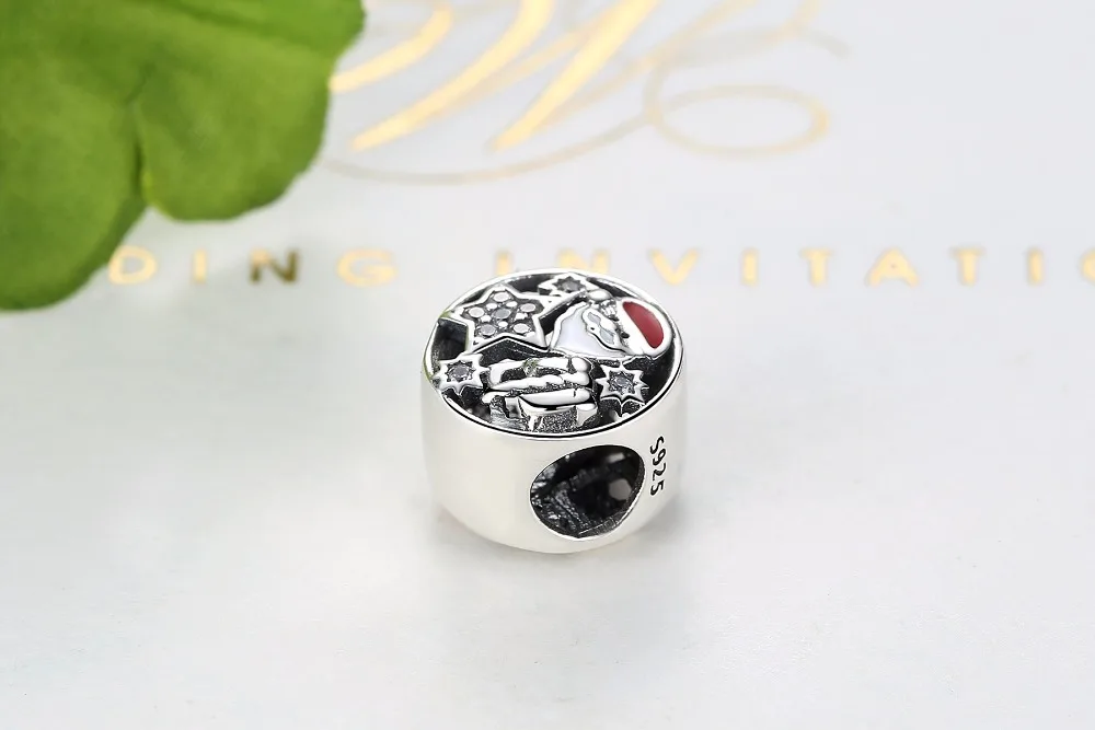 ELESHE, 925 пробы, серебряный, Рождественский, снежинка, звезда, кристалл, подвески, подвеска, подходит для шарма, браслет, ювелирное изделие, подарок