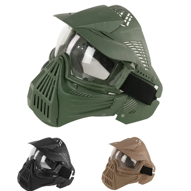 

2018 Tactical Outdoor Lens Mask Full Face Breathable CS Hunting Military Army Protection Masks Paintball Accessories