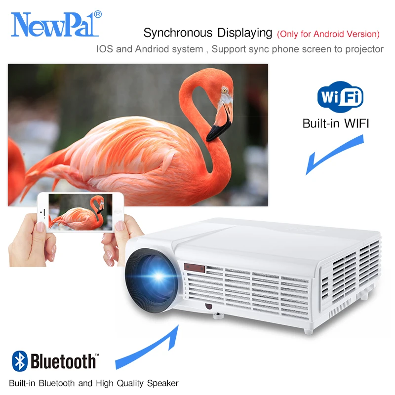 NewPal 3500 люмен Домашний проектор 3D LED96 с поддержкой Android 1920*1080P Bluetooth WIFI Full HD Проектор наверху С подарком включенным.