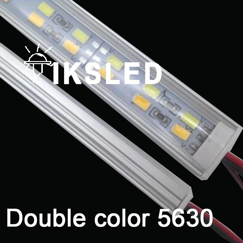 

3/5/10/15pcs 0.5m 5630 led Bar Light Hard Rigid strip Double Row Non waterproof 50cm 12V 12mm PCB with aluminum and cover