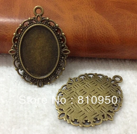 

100pcs/lot Out size:29.6*22MM Inner size:13x18mm Alloy/Metal Antique Bronze Blank Flower Pendant Cameo base Setting