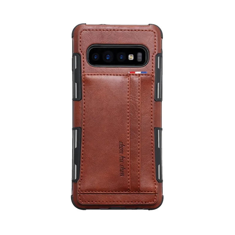 Credit Card Holder Case For Samsung Galaxy S10 Plus Luxury PU Leather Back Cover Business Wallet S10E S10+ Capa | Мобильные телефоны