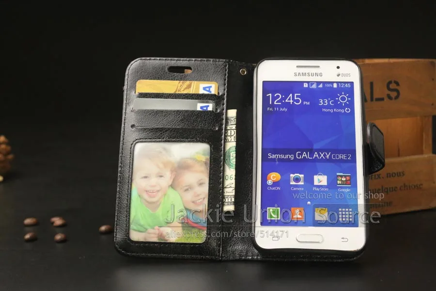 Роскошный чехол-Кошелек из искусственной кожи чехол для Samsung Galaxy Core Prime Lte G360 G360F