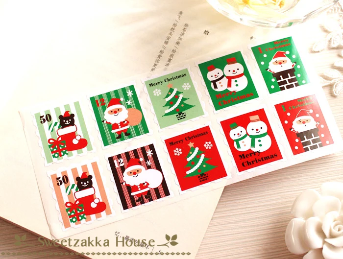 

1lot = 100pcs Paper Sticker New Christmas Label,Gift Package Sealing Stickers for Cookie/Candy/Nuts Package,X'mas Tree/Snowman