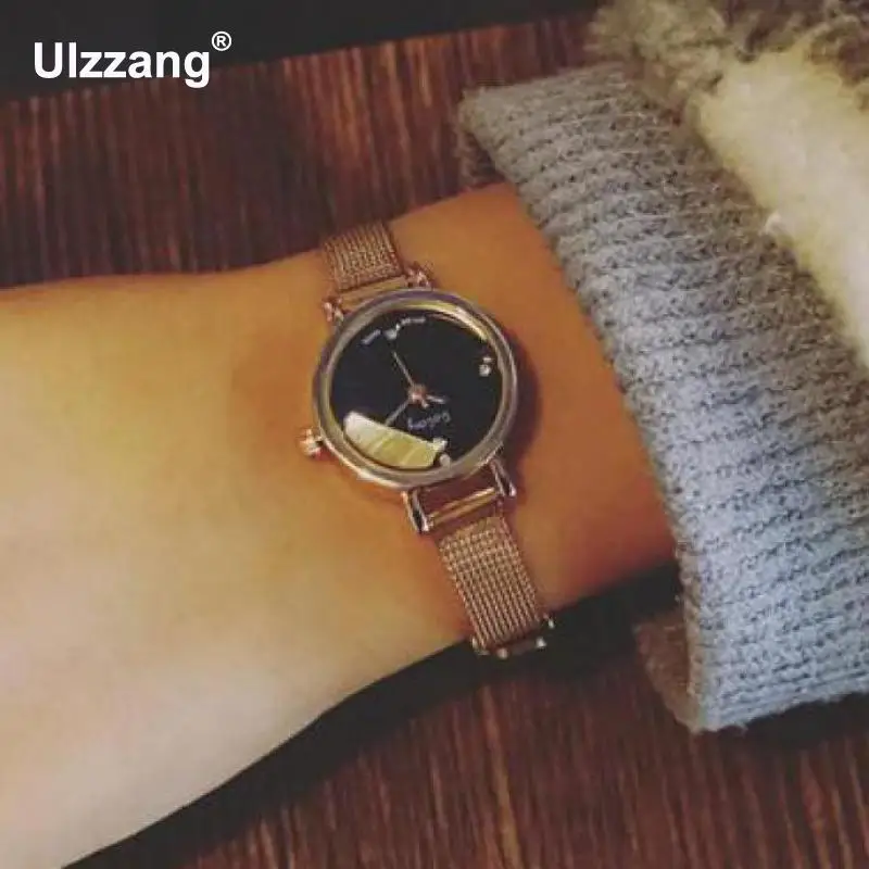 Мини-циферблат небольшой циферблат ультра тонкий розовое золото серебро сплав