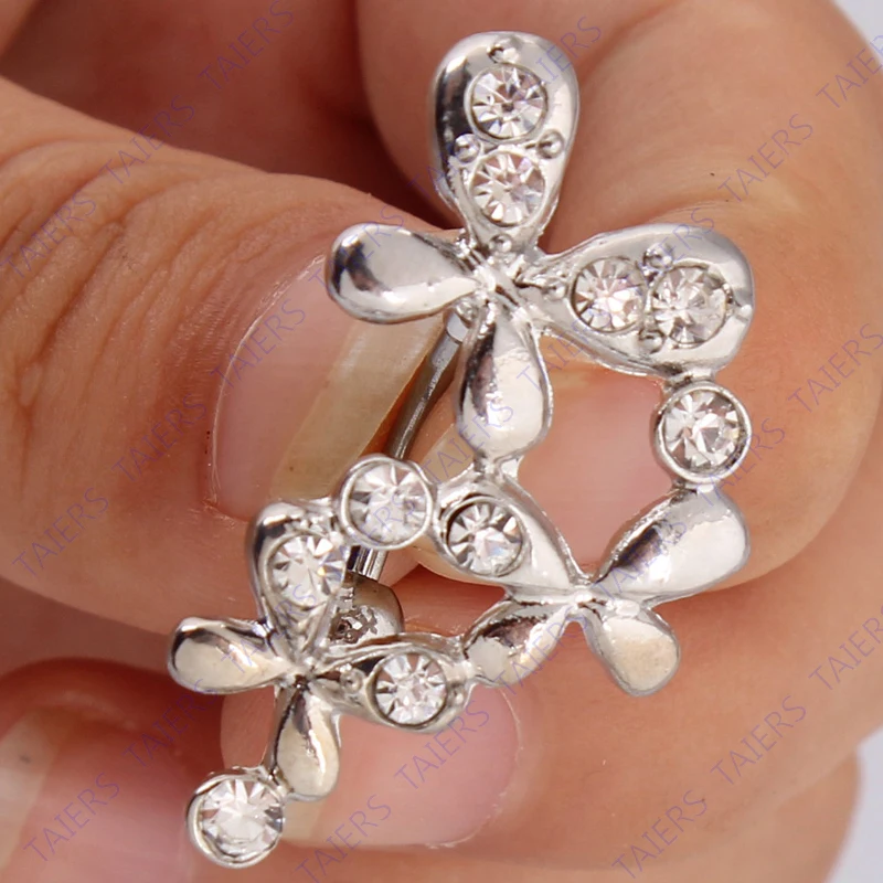 Кольцо для пупка с пуговицами живота кольцо пирсинга бабочки перевернутым дном