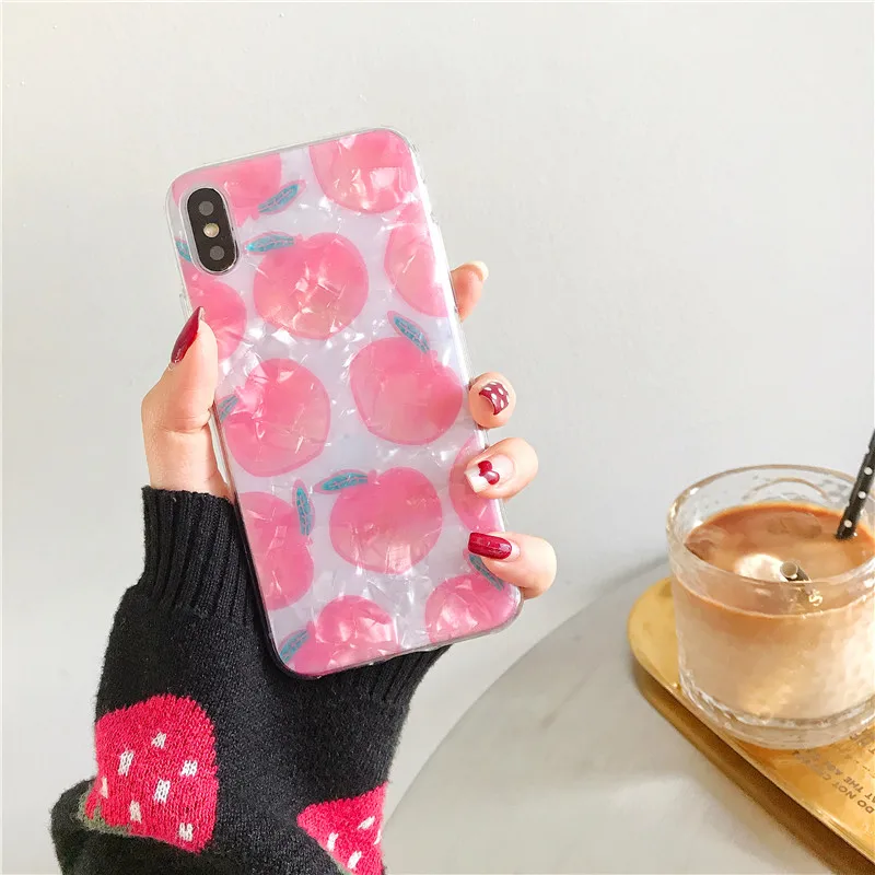 Модный чехол для iPhone 6 телефона с фруктами S 7 8 Plus X XS XR Max conch мягкий ТПУ много сочных