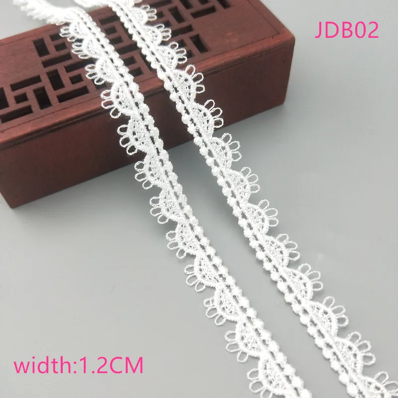 JDB02 2 ярдов ширина 0,6-3 см Высококачественная прошитая белая кружевная отделка тесьма кружево своими руками аксессуары для одежды юбка вырез вышивка кружева JDB - Цвет: JDB02