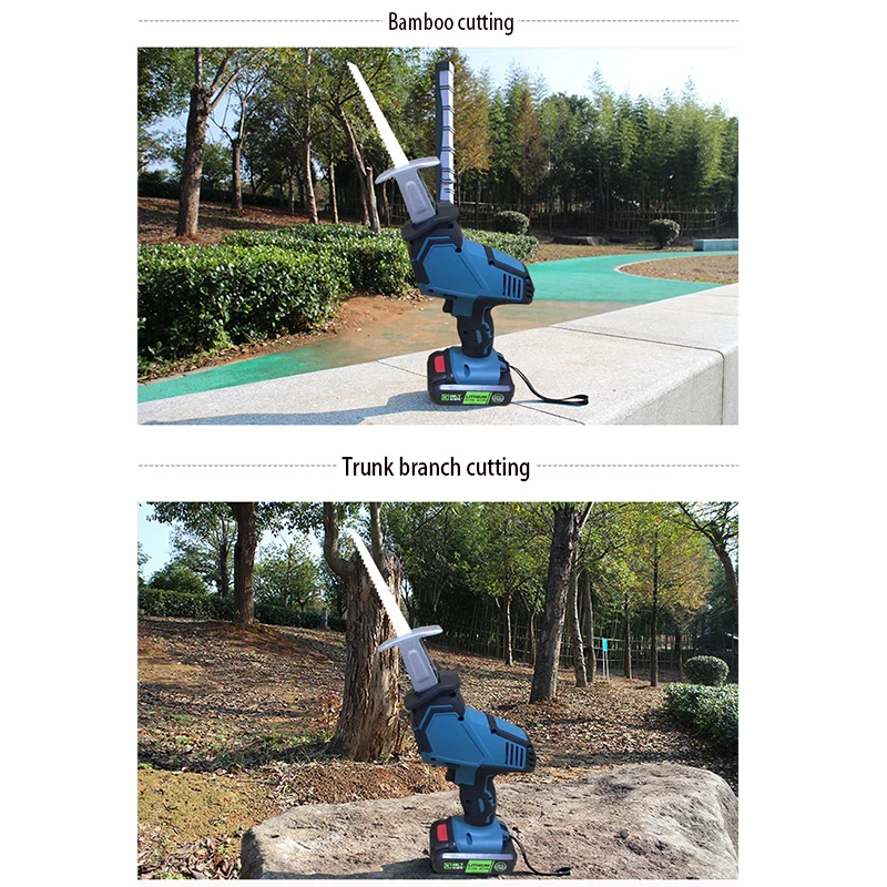 

26V 88V Cordless Reciprocating Saw Adjustable Speed Electric Saw with Battery and 4 Pieces Blades