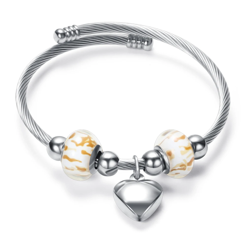 Браслет из нержавеющей стали 316L с изображением сердца|wire bracelets bangles|bracelet bangle for