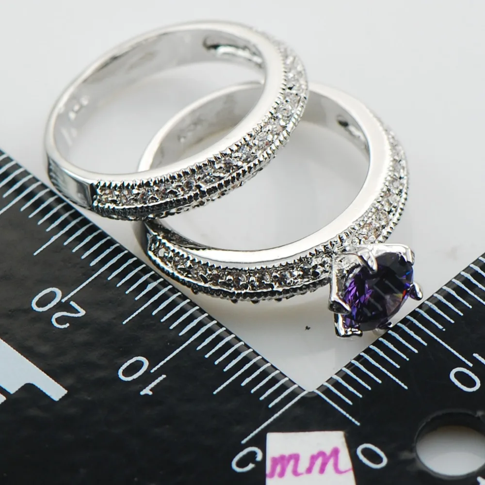Женское кольцо из серебра 925 пробы с фиолетовым кристаллом|ring size|ring size 6925 sterling silver