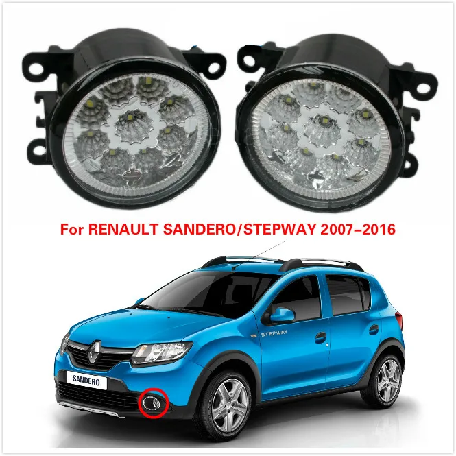 Автомобиль стайлинг Для RENAULT SANDERO/STEPWAY 2007 2016 СВЕТОДИОДНЫЕ противотуманные лампы